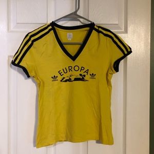 Adidas women’s Europa v-neck t-shirt, European cut